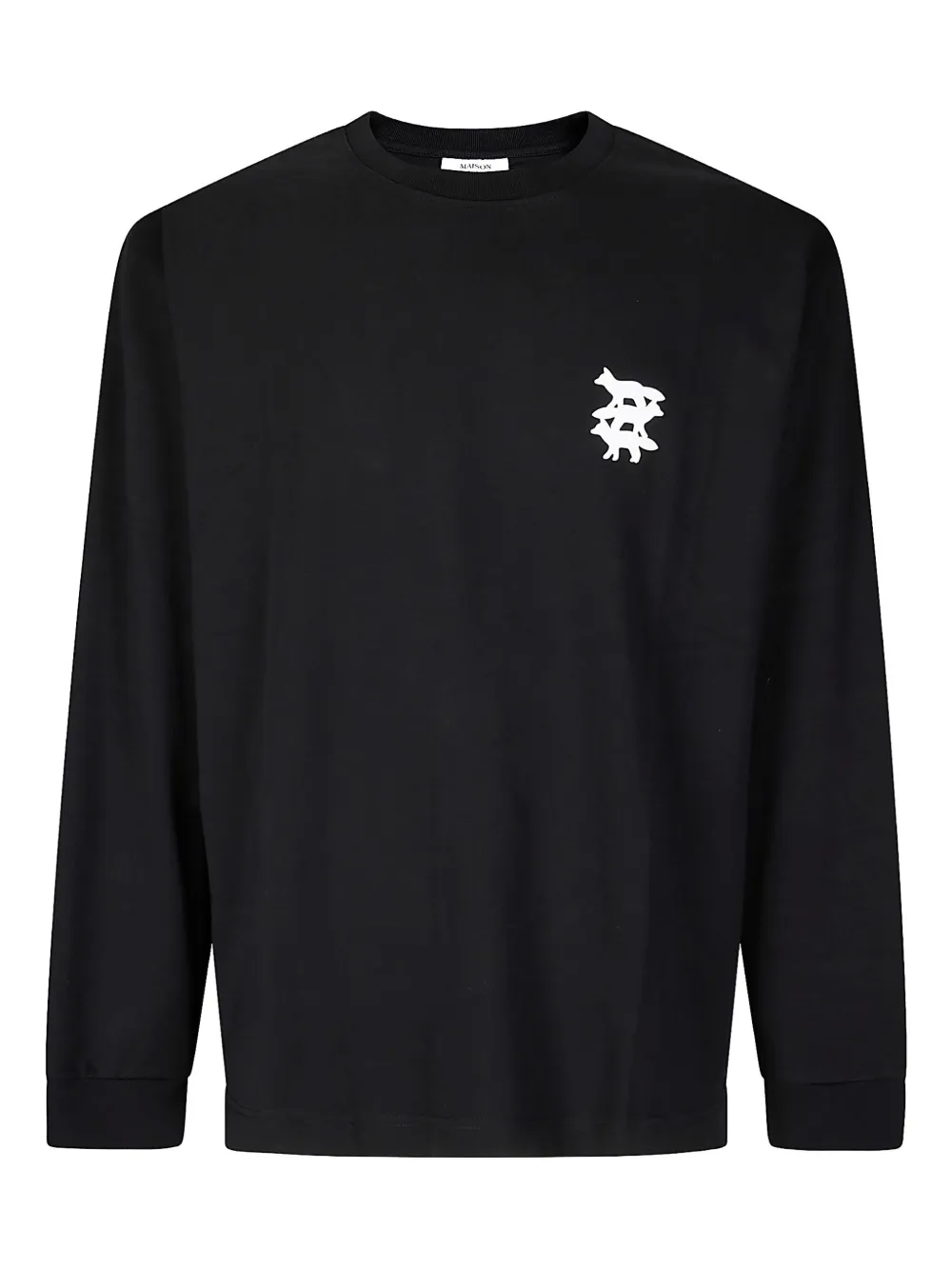 Maison Kitsuné ロゴ ロングTシャツ - ブラック Maison Kitsuné ロゴ ロングTシャツ - ブラック