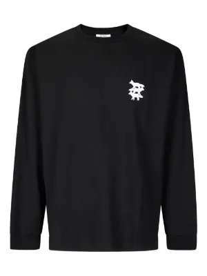 MM6 Maison Margiela numbers-tag long-sleeve T-shirt | Black | FARFETCH