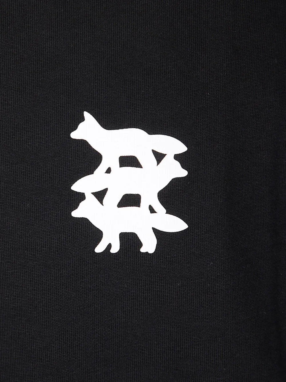 Maison Kitsuné T-shirt met logoprint en lange mouwen Zwart