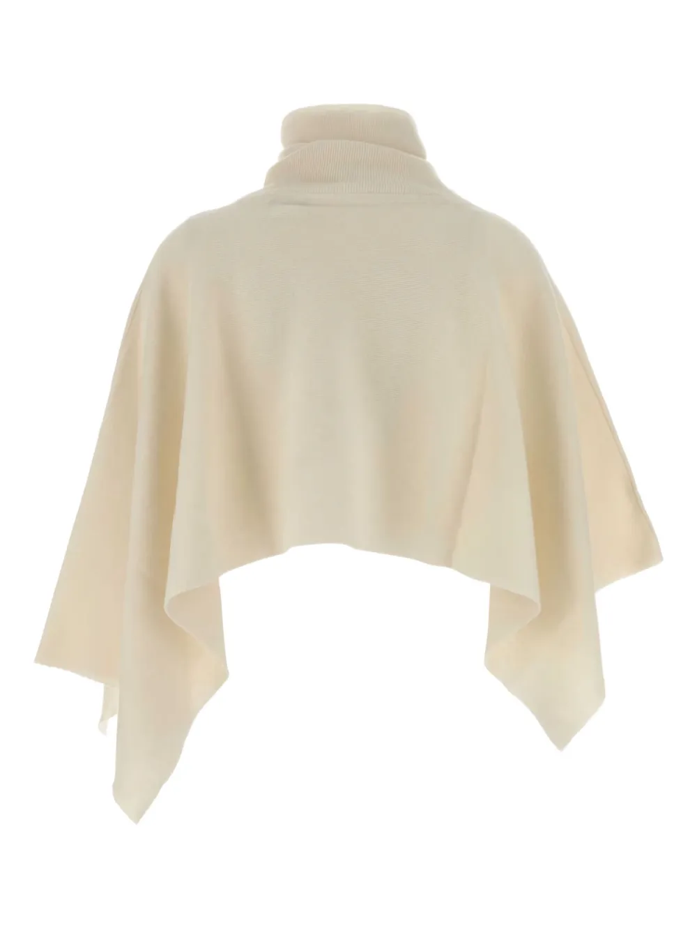 Magda Butrym Turtleneck Wool Cape In Neutral