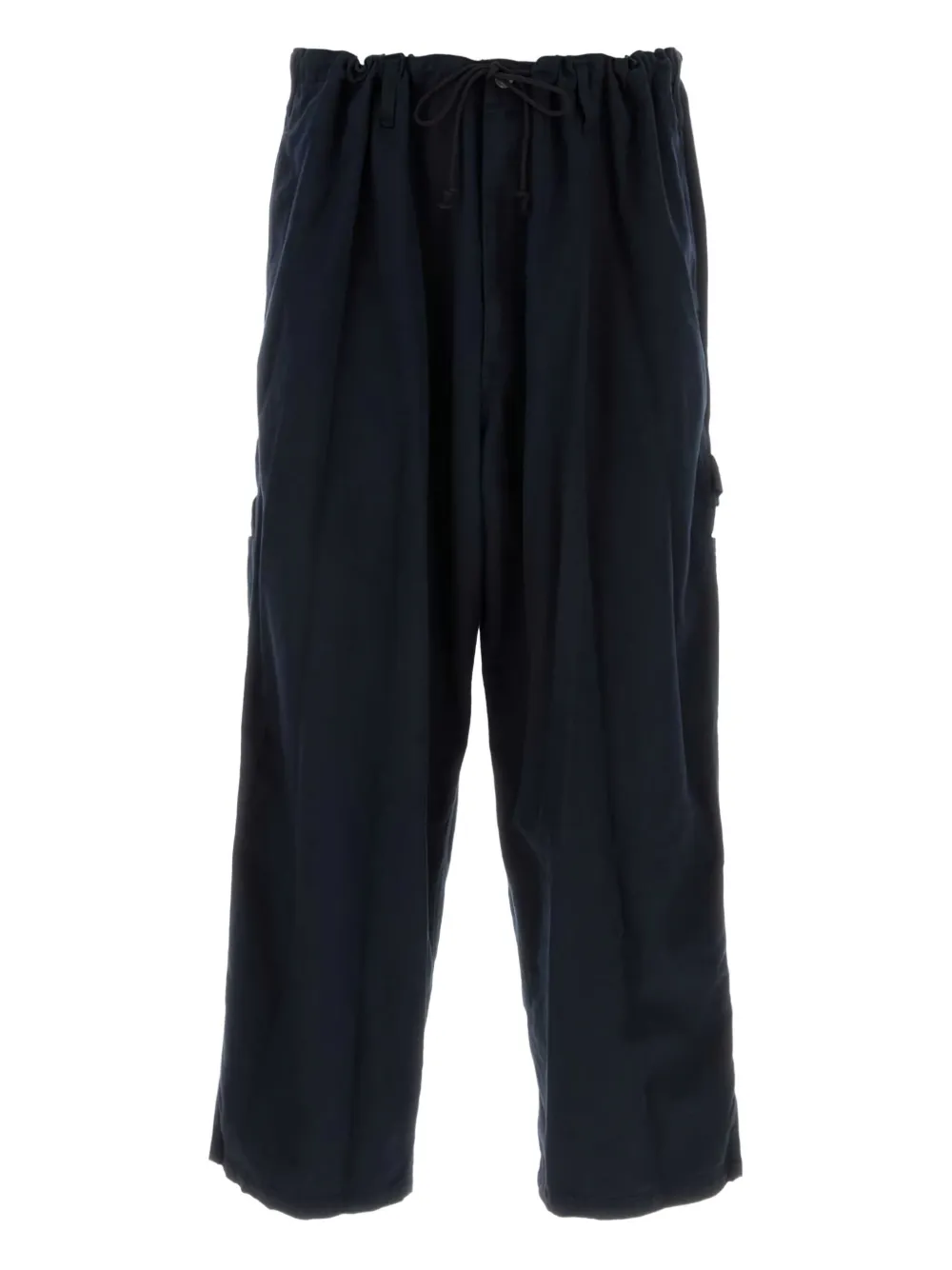 Yohji Yamamoto Drawstring-waistband Trousers In Blue