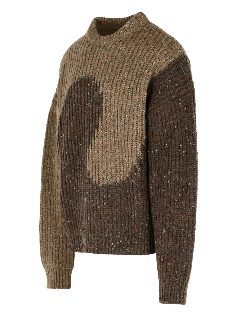 Erl Gender Inclusive Swirl Wool Blend Sweater In Brown