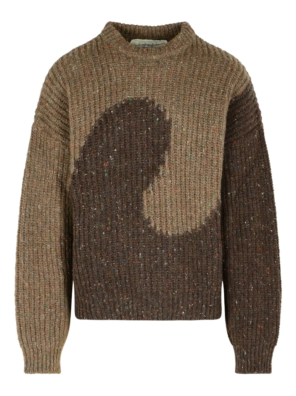 Erl Gender Inclusive Swirl Wool Blend Sweater In Brown