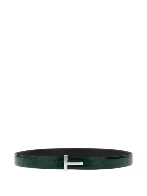 TOM FORD crocodile-embossed reversible belt