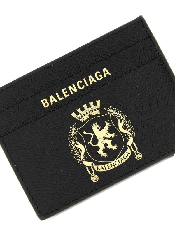 Balenciaga crest-print Passport Cardholder | Black | FARFETCH