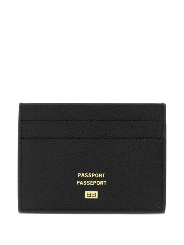 Balenciaga crest-print Passport Cardholder | Black | FARFETCH
