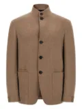 Zegna high-collar buttoned jacket - Brown