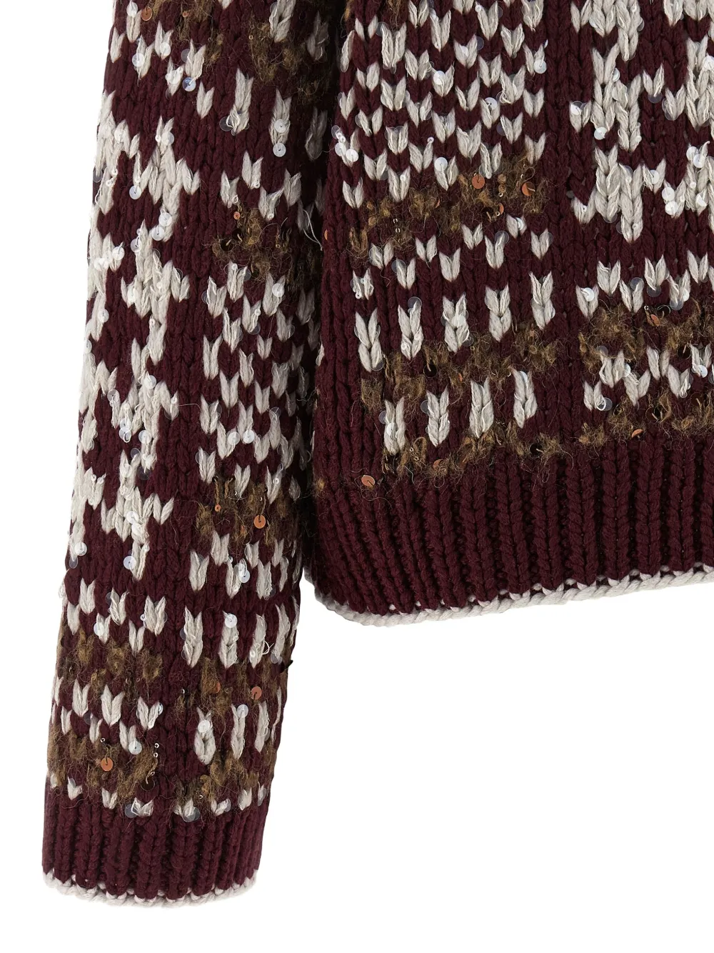 Brunello Cucinelli Prince Of Wales kasjmier trui Rood