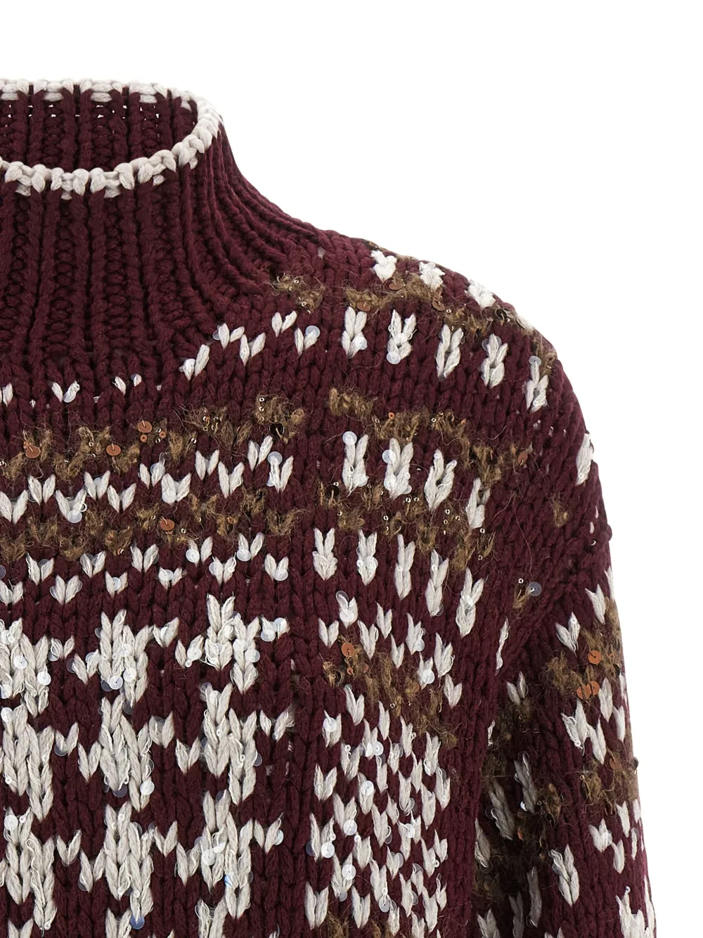 Brunello Cucinelli Prince Of Wales kasjmier trui Rood