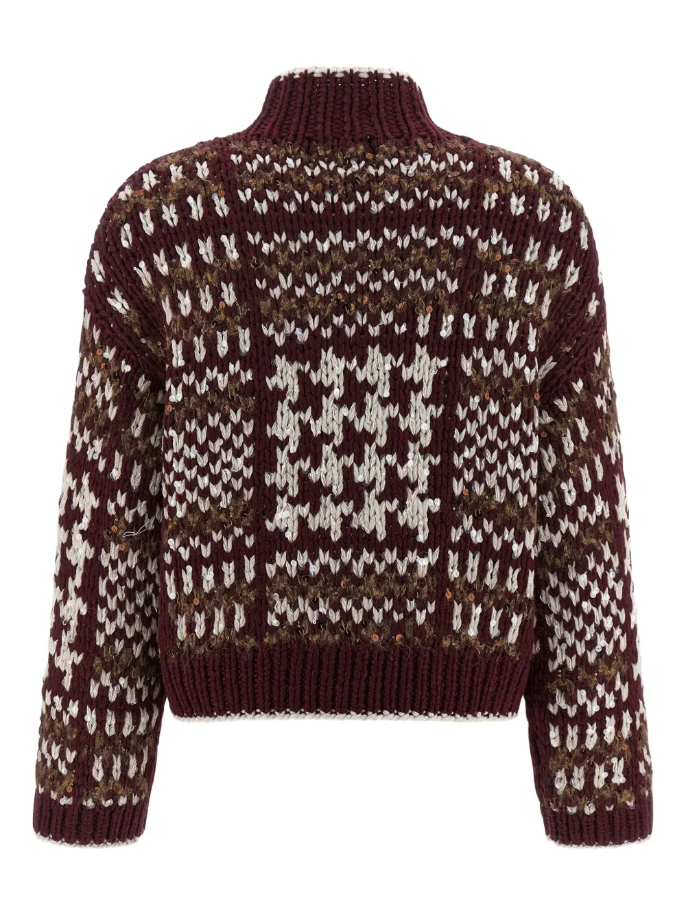 Brunello Cucinelli Prince Of Wales kasjmier trui Rood