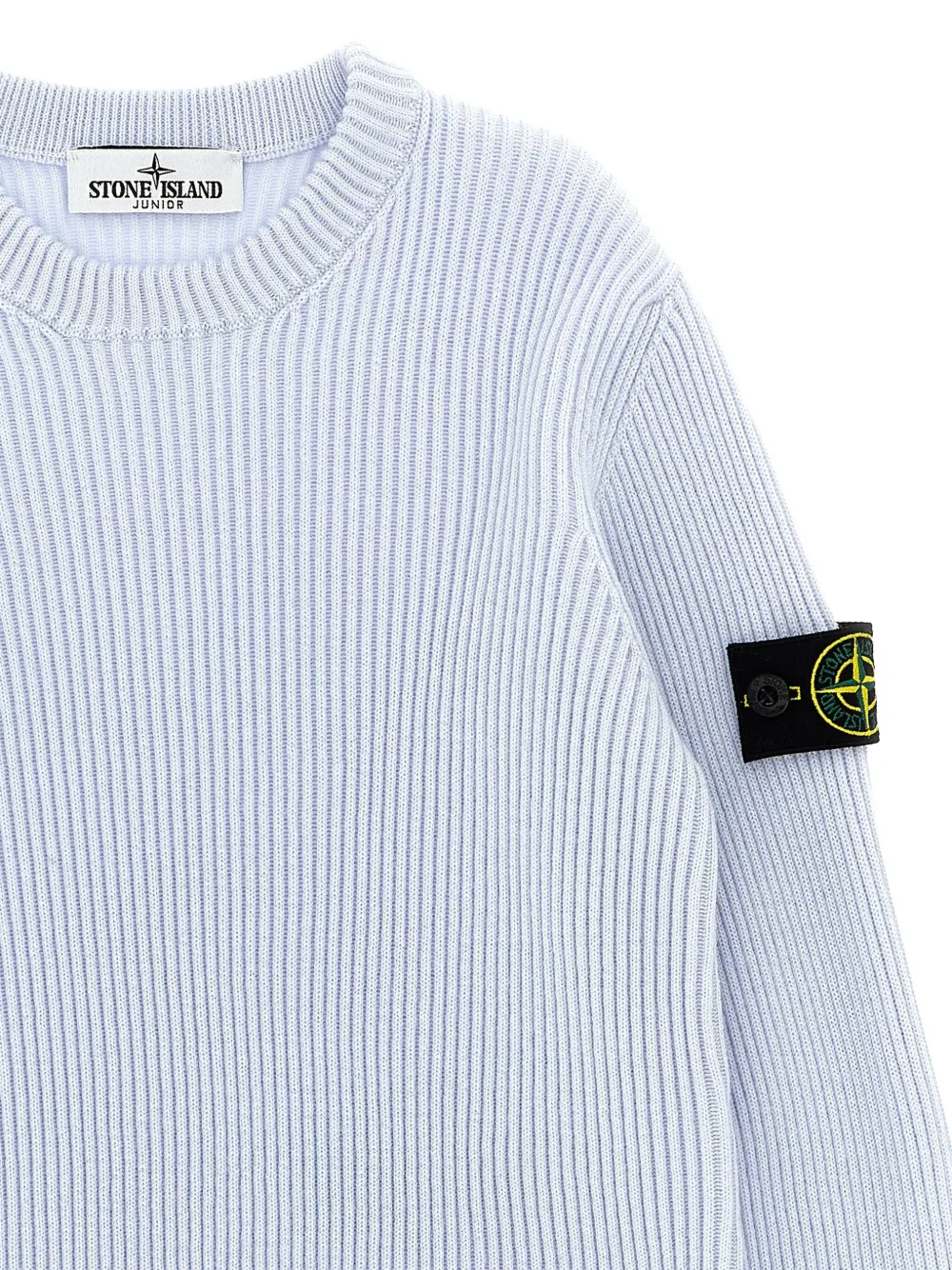 Stone Island Compass-badge Crew-neck Jumper In Gray
