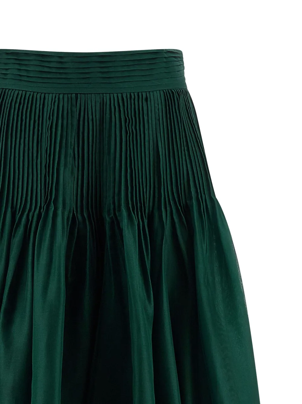 Carolina Herrera Pintucked Organza Skirt In Green