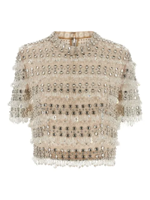 Carolina Herrera crystal-embellished short-sleeved top