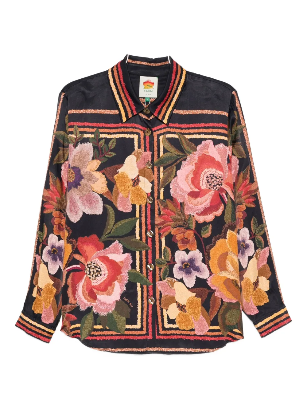 FARM Rio floral-print shirt | Black | Image 1