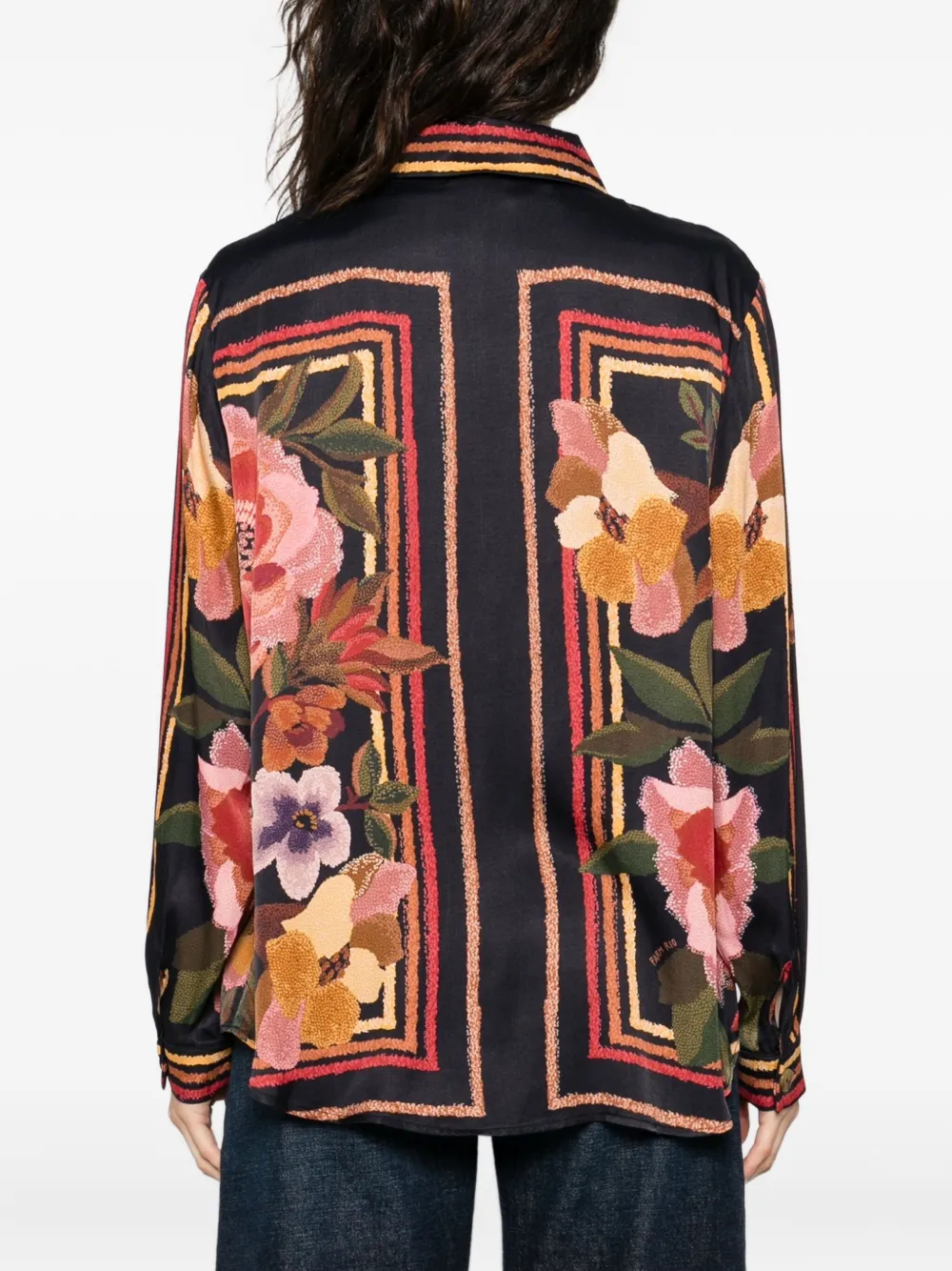 FARM Rio blouse met bloemenprint Zwart