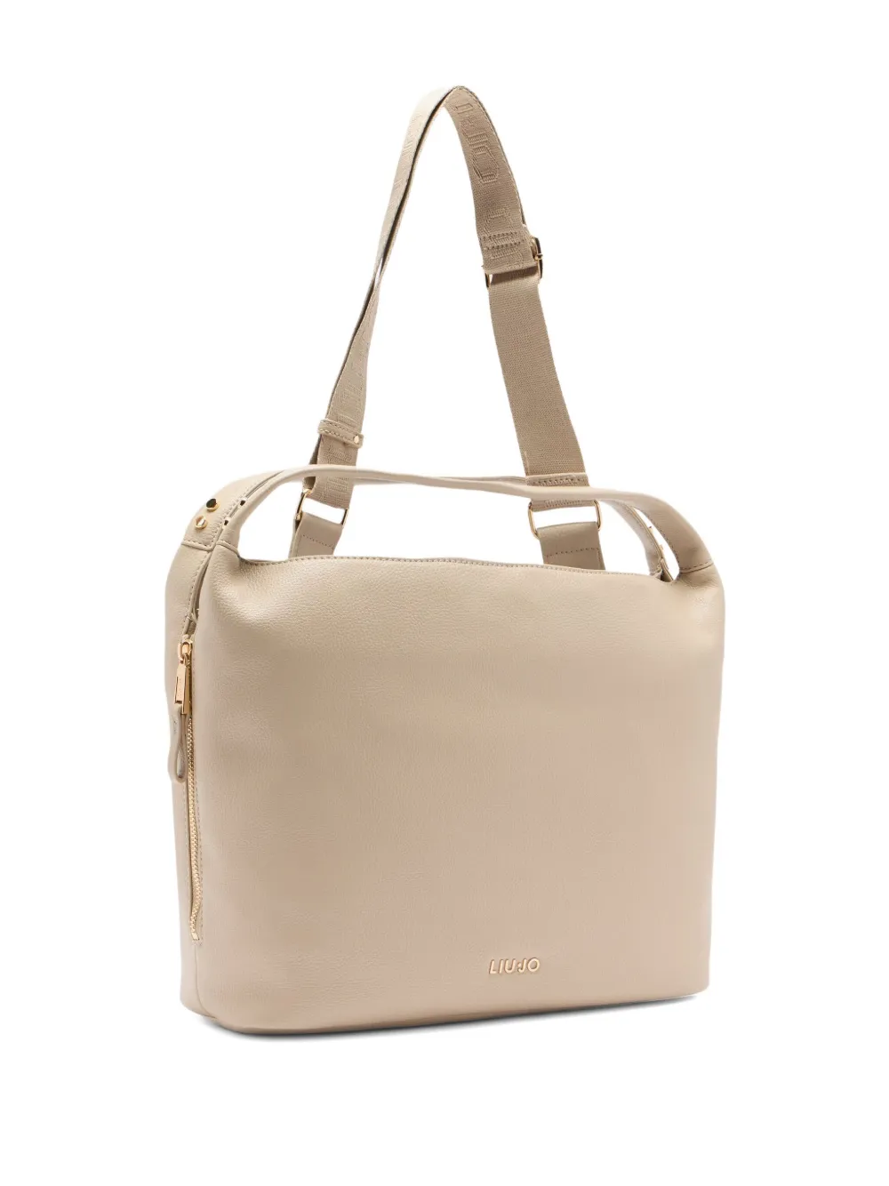 Liu •jo Medium Logo-detail Shoulder Bag In Neutral