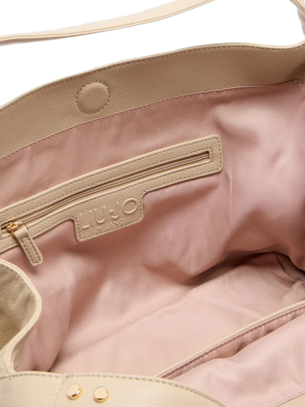 Liu •jo Medium Logo-detail Shoulder Bag In Neutral