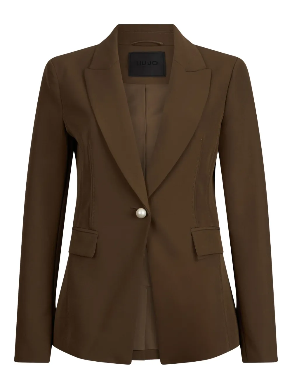 LIU JO lapel pearl-button blazer | Brown | Image 1