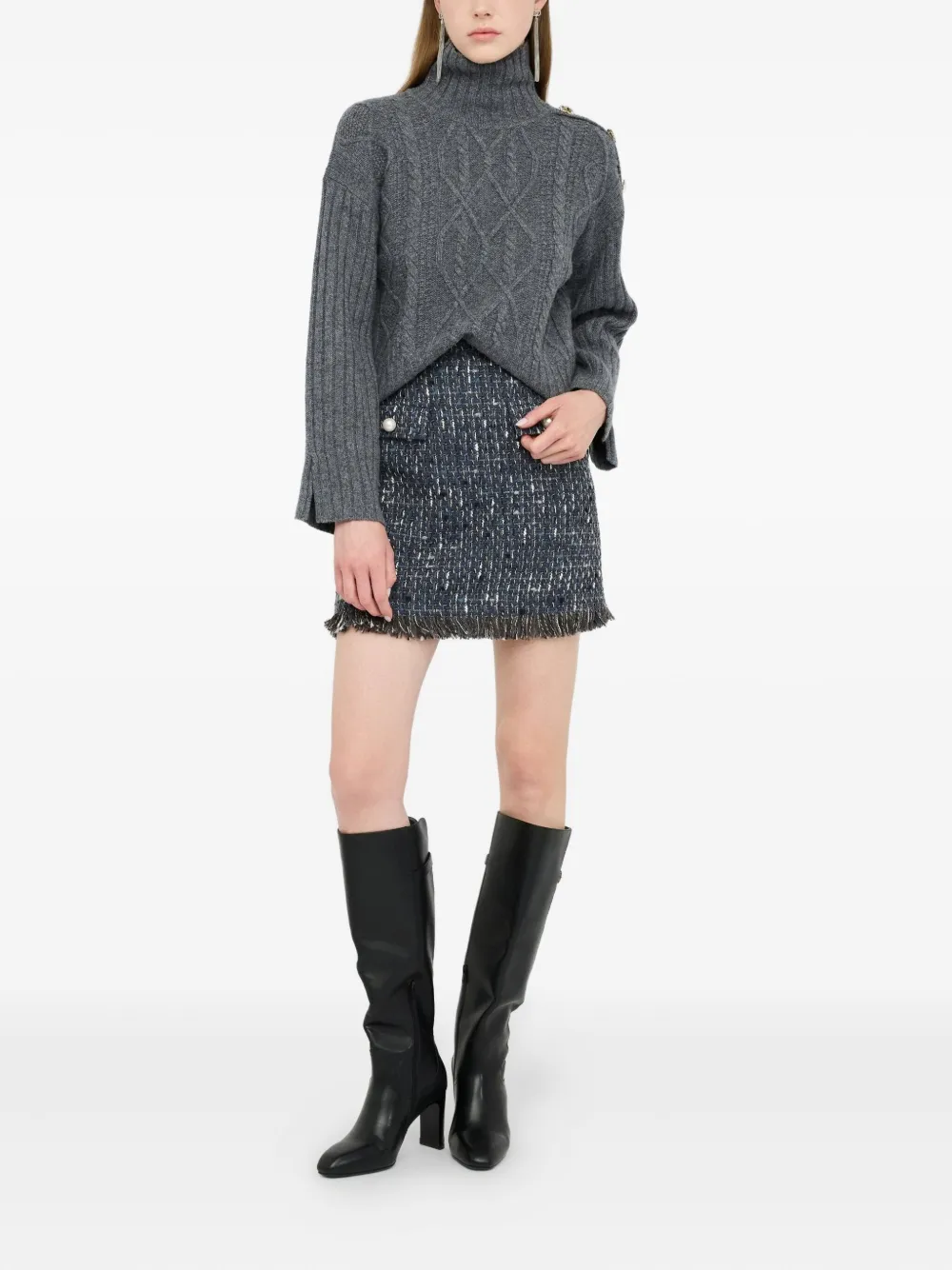 LIU JO Bouclé mini-rok - Blauw