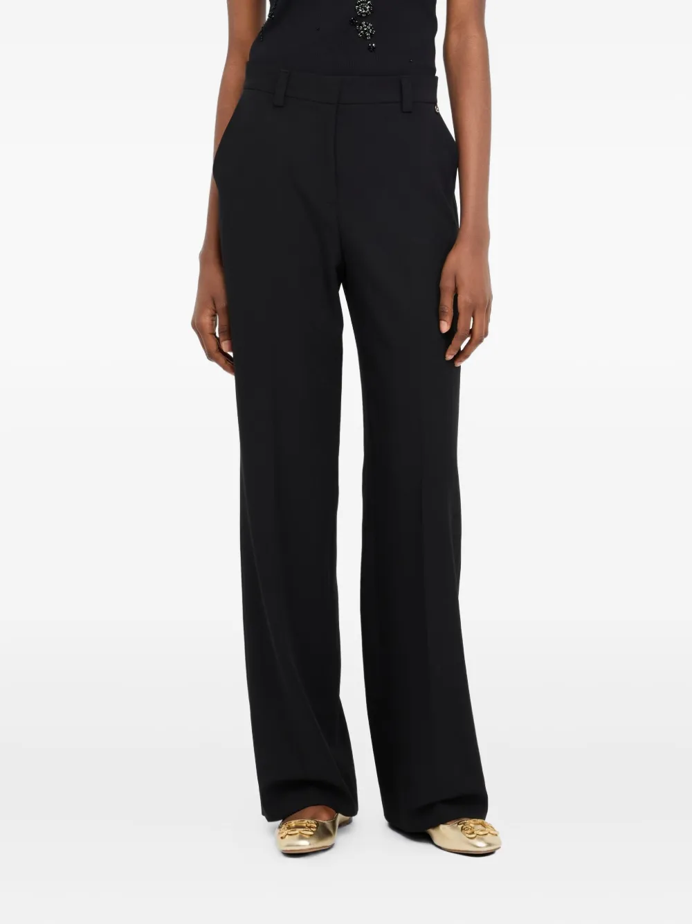 Liu •jo Dressy Palazzo Trousers In Black