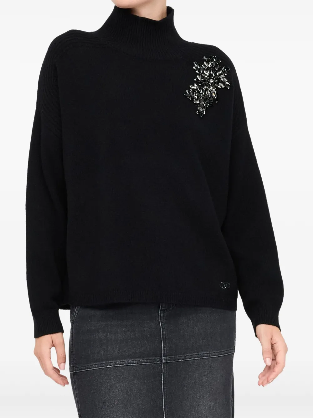 LIU JO Verfraaide trui Zwart