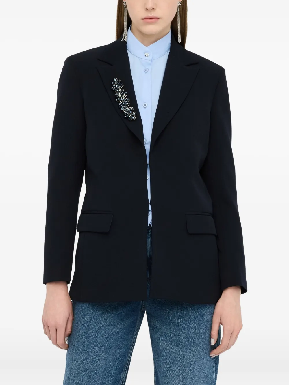 Liu •jo Embellished Blazer In Blue