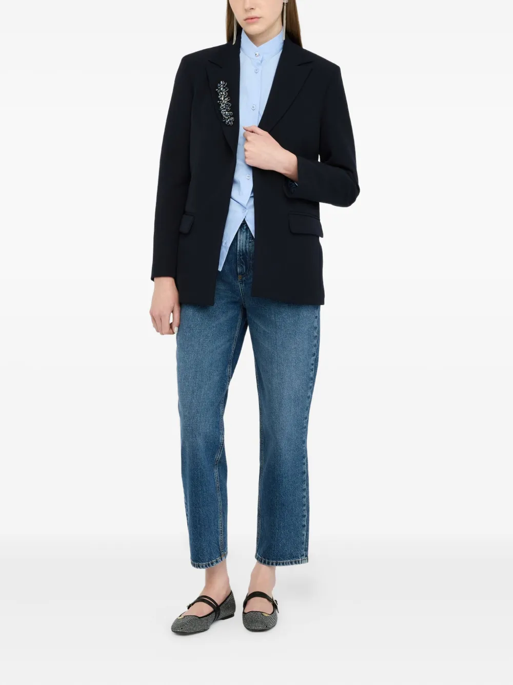 Liu •jo Embellished Blazer In Blue