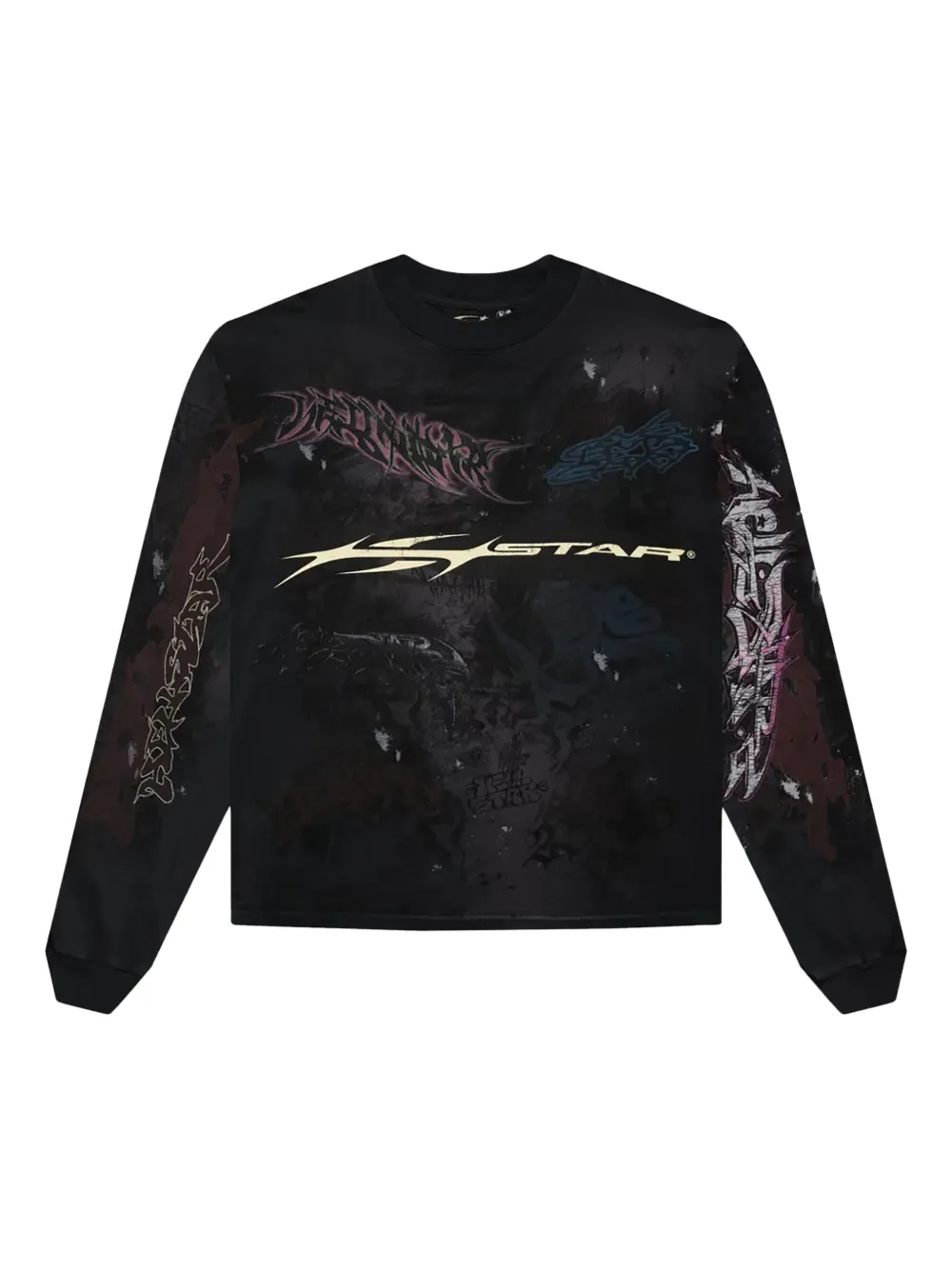 Hellstar Graffiti Long-sleeved T-shirt In Black