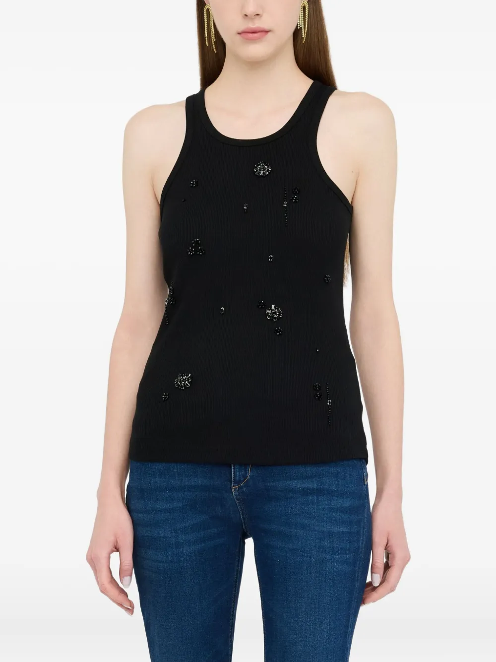 LIU JO Verfraaide tanktop Zwart