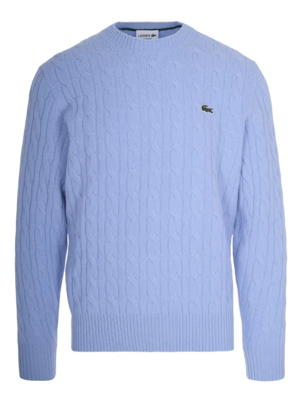 Lacoste Pull En Maille Torsadée Bleu FARFETCH FR