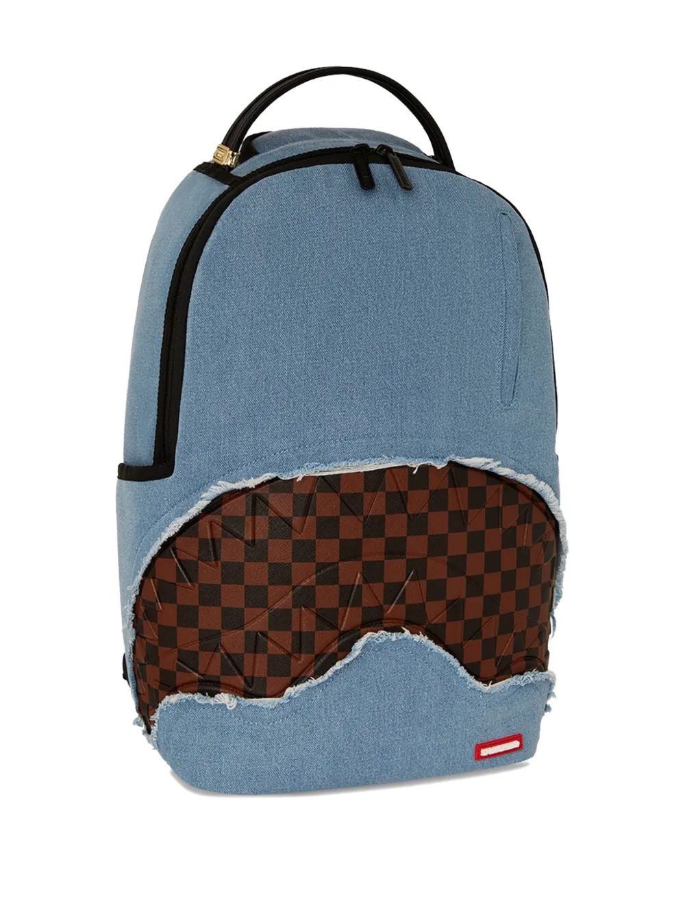 Sprayground Denim Shark Bite Dlxsv Backpack In Blue