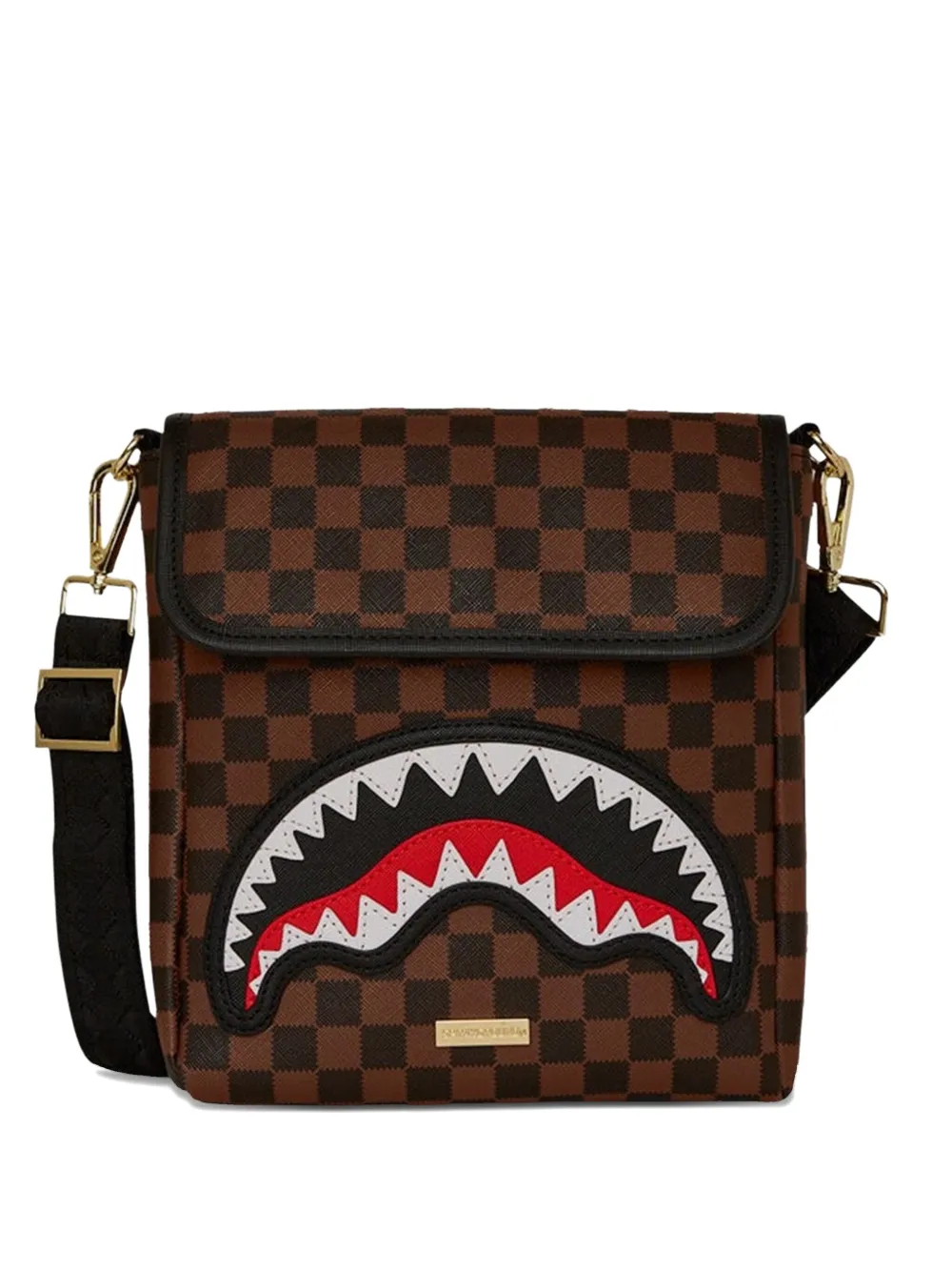 Sprayground Sawtooth Sharks Crossbody Bag In Brown