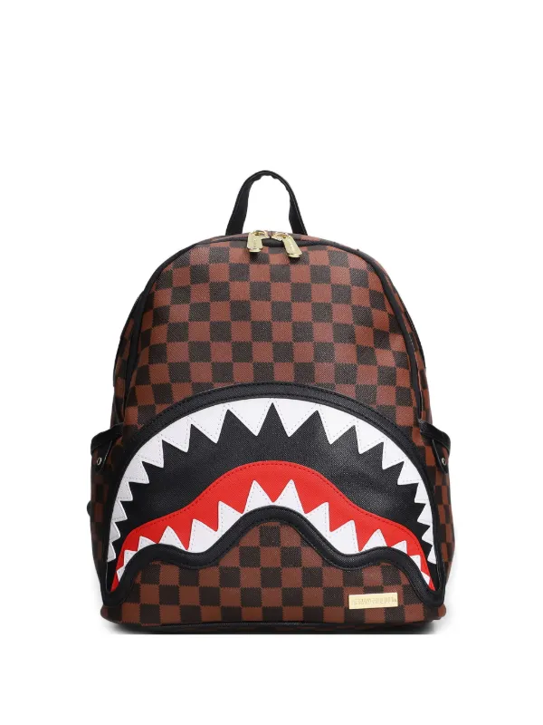 Sprayground shark-face Backpack Brown FARFETCH IN