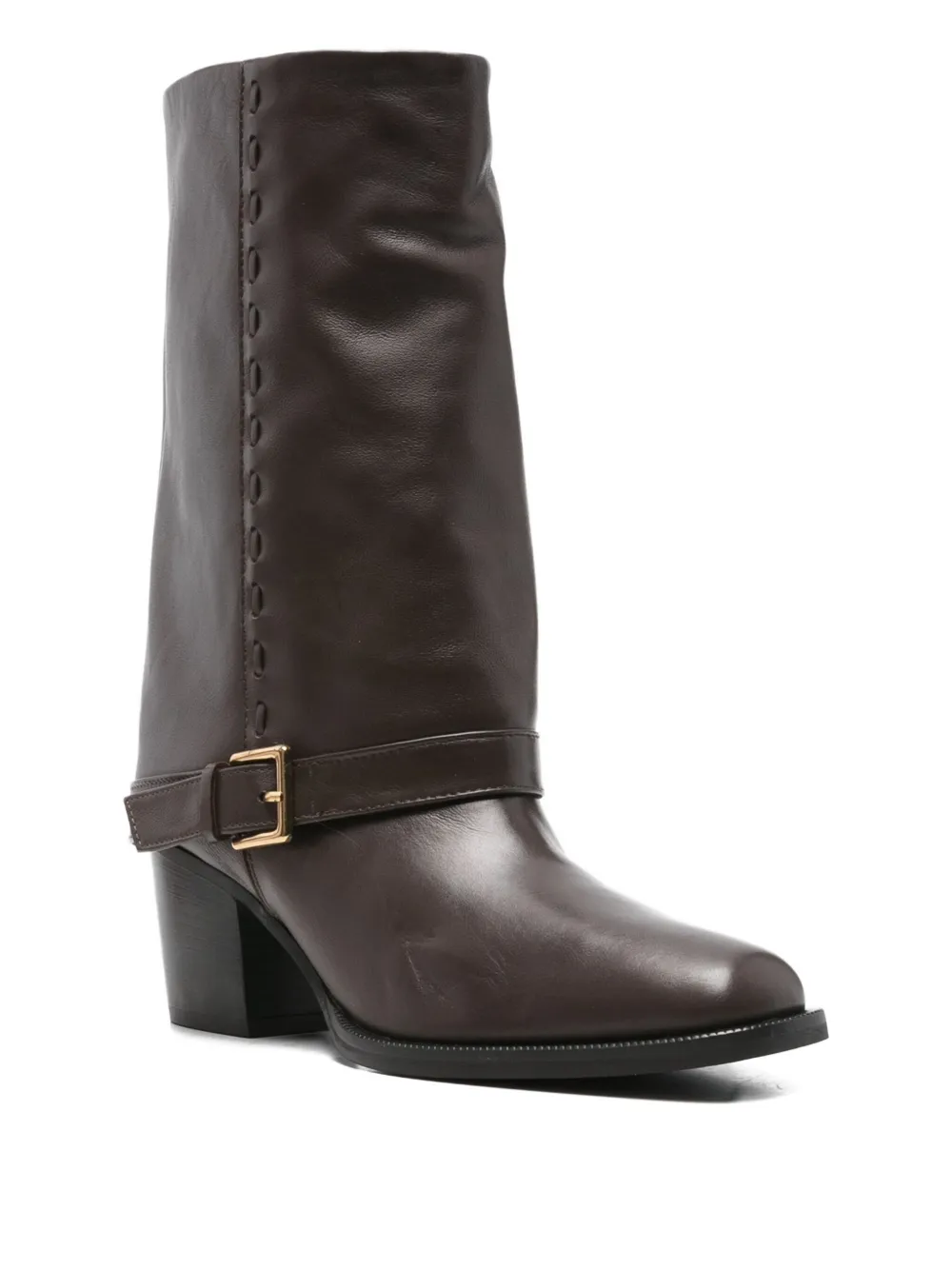 Evaluna Buckle-strap Boots In Brown