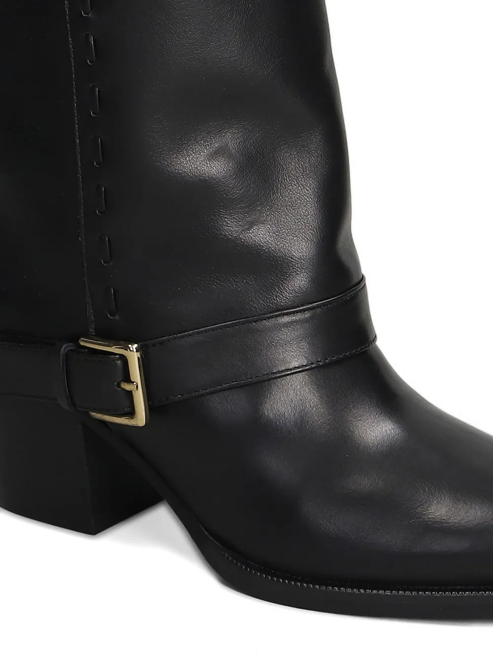 Evaluna Laarzen verfraaid met stiksel en gesp Zwart