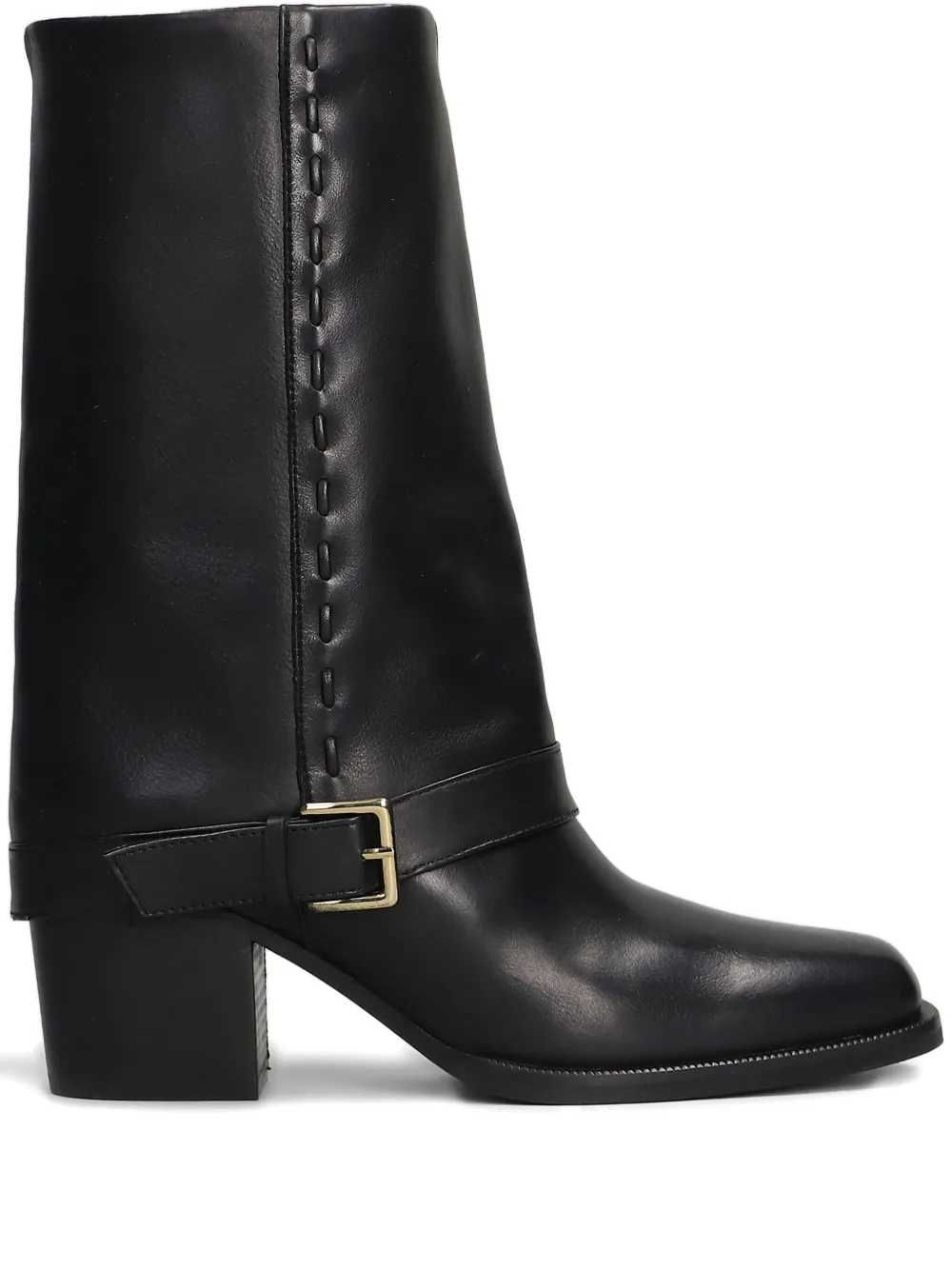 Evaluna buckle-detail stitch-embellished boots | Black | Image 1
