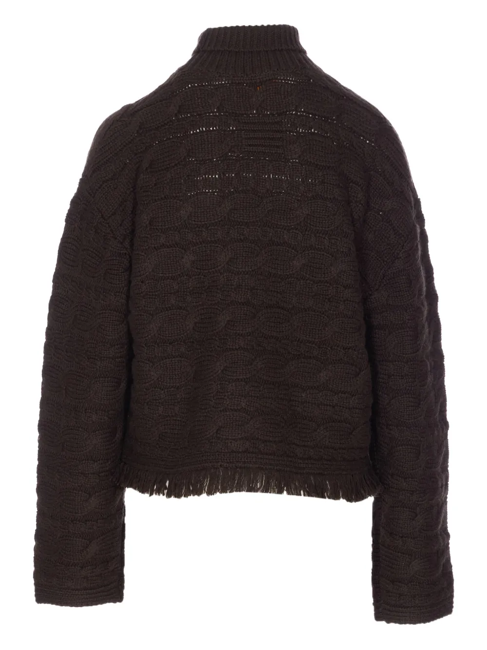 Guest In Residence Women Cropped Cable Turtleneck Sweater In Brown