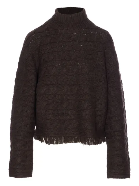 Guest In Residence cable-knit frayed sweater