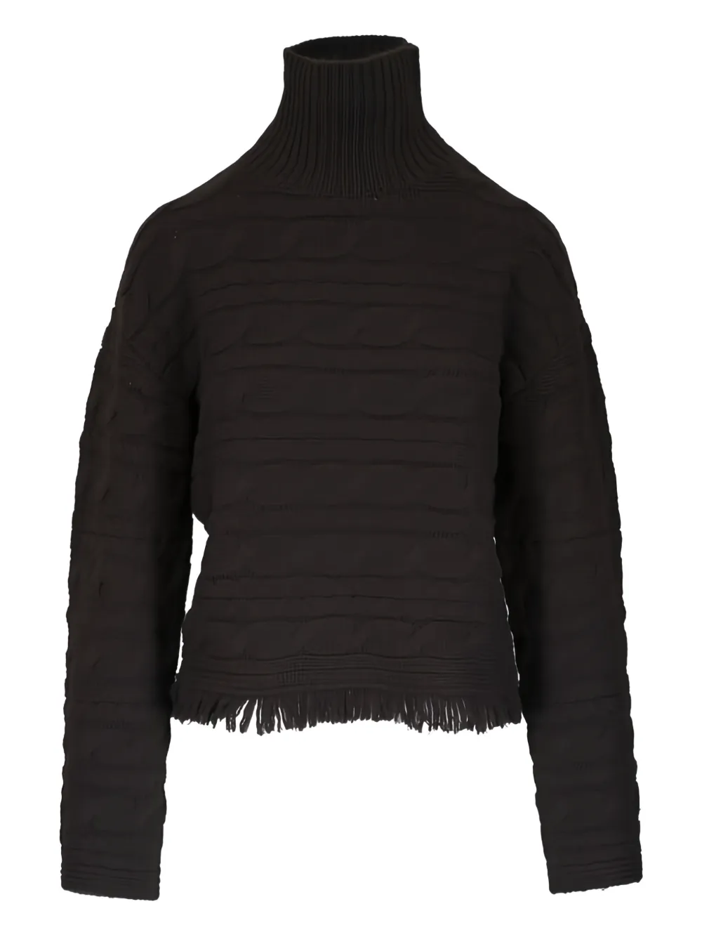 Guest In Residence cable-knit frayed sweater - Marrone