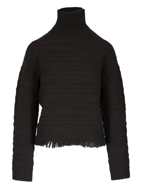 Guest In Residence cable-knit frayed sweater