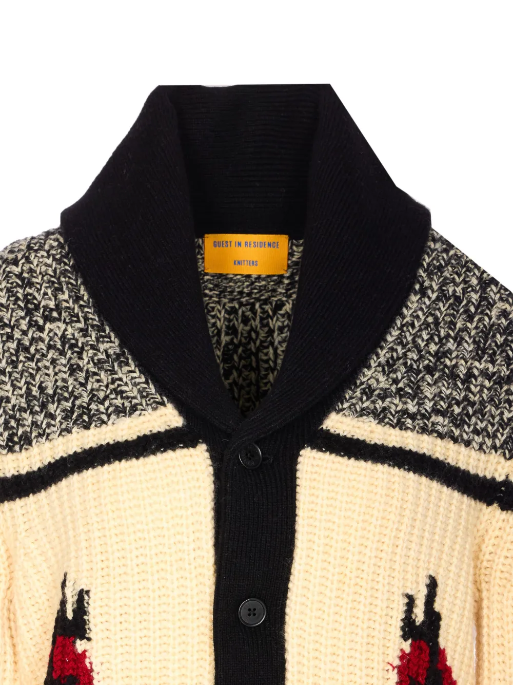 Guest In Residence Horse-intarsia Buttoned Cardigan In Neutral