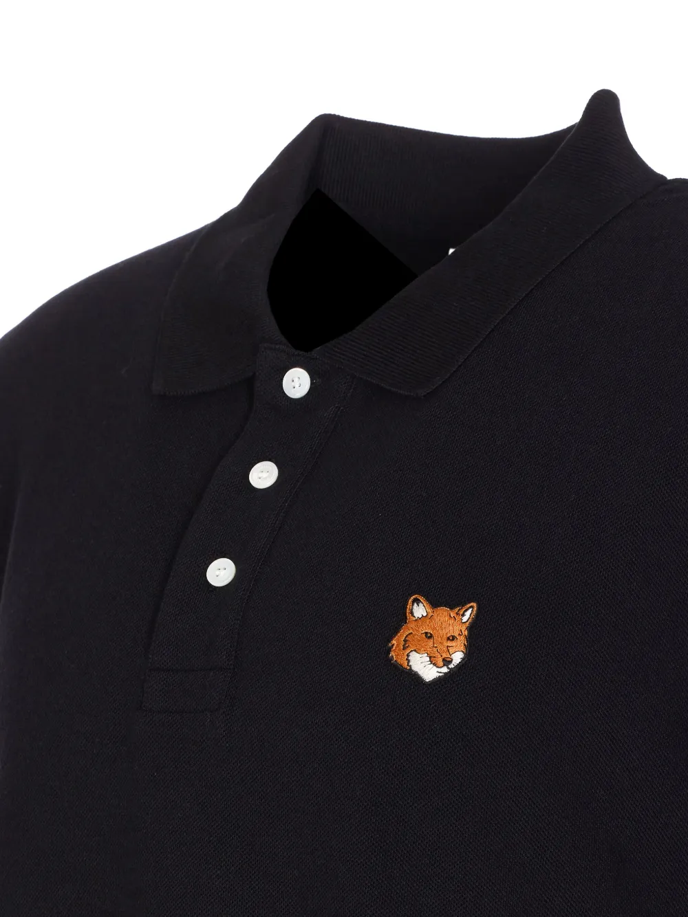 Maison Kitsuné Poloshirt met borduurwerk Zwart