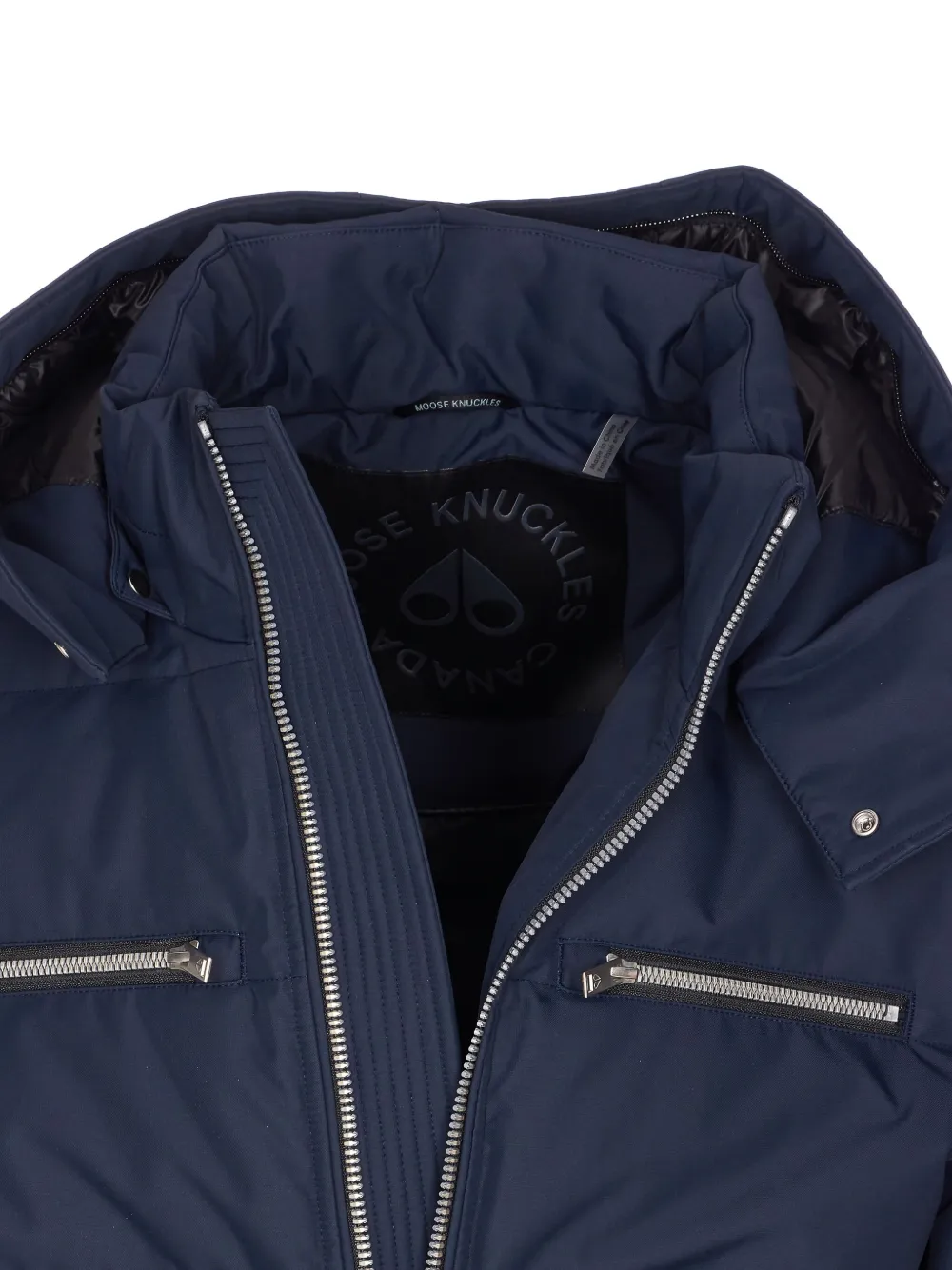 Moose Knuckles Cloud Detachable-hood Shell-down Jacket Navy In Blue
