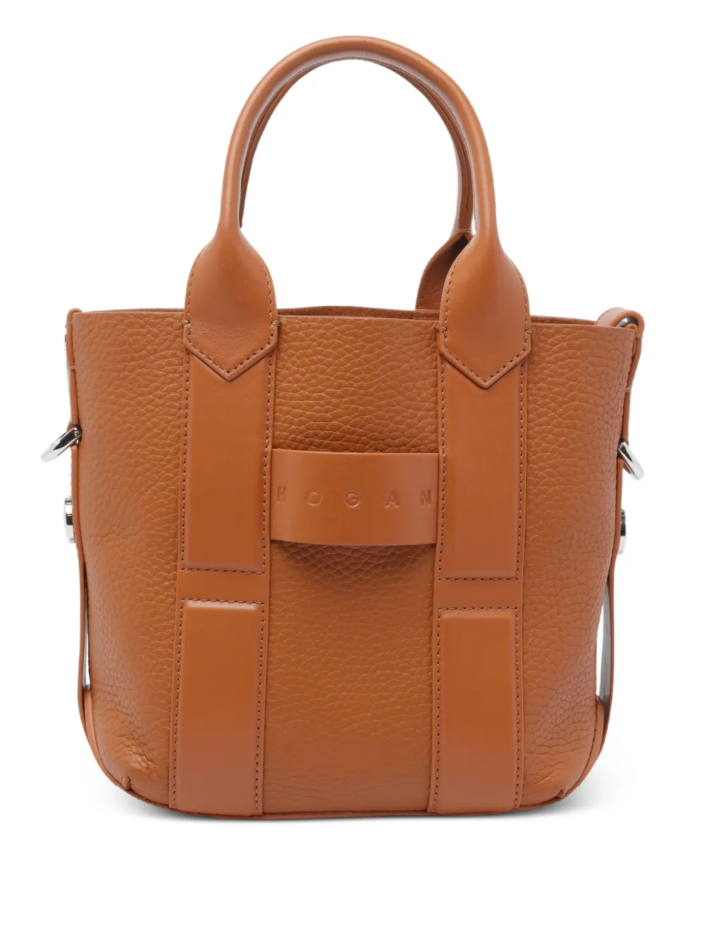 Hogan Script leather tote bag | Brown | Image 1
