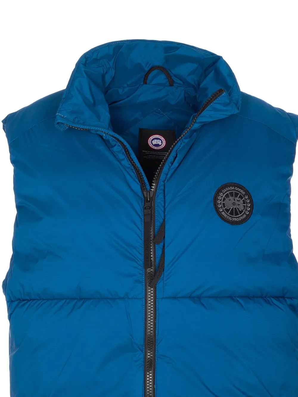 Canada Goose High Neck Sleeveless Quilted Jacket With Pockets In Blue