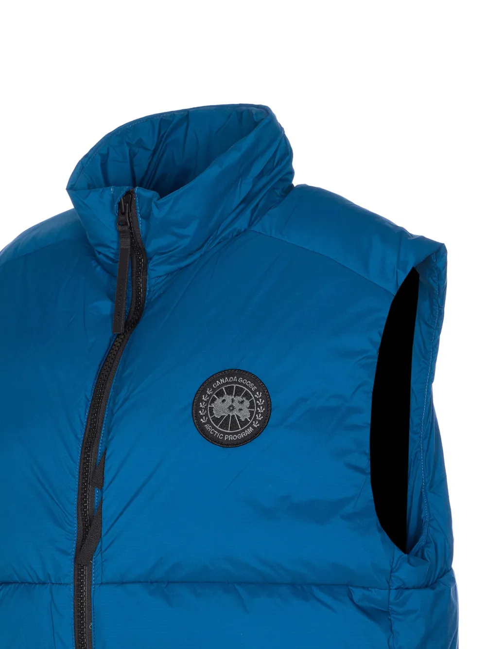 Canada Goose High Neck Sleeveless Quilted Jacket With Pockets In Blue