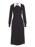 MAR DE MARGARITAS polka-dot collared midi dress - Black