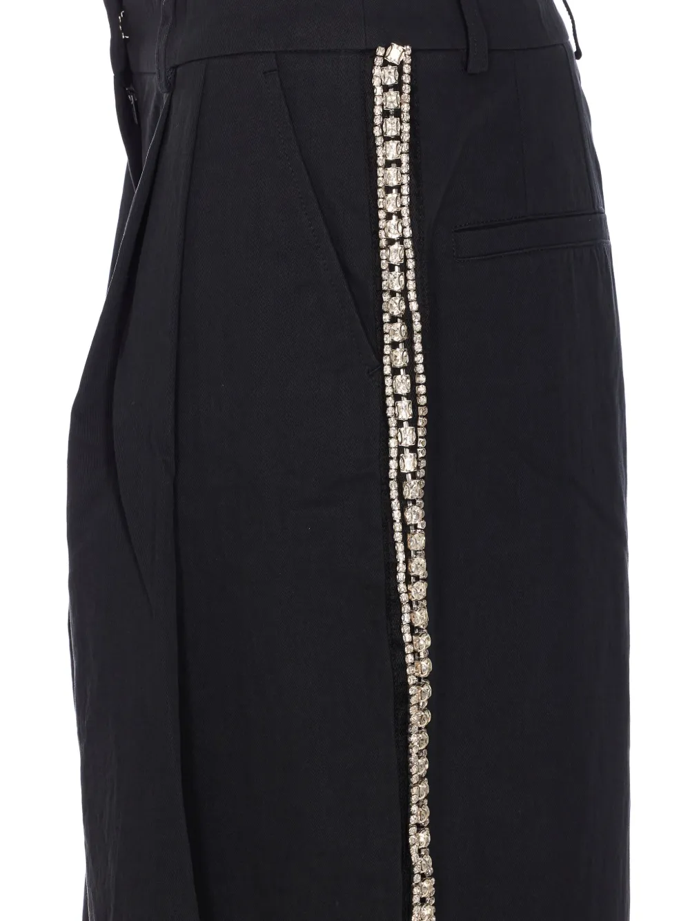 Essentiel Antwerp Crystal-embellished High-waisted Trousers In Black