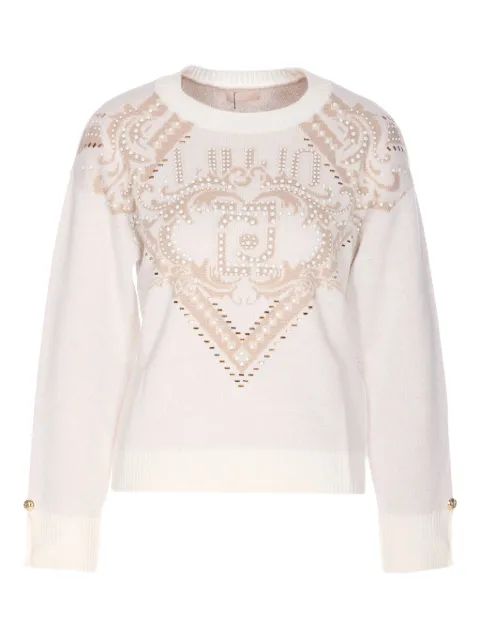 LIU JO pearl-embellished graphic top