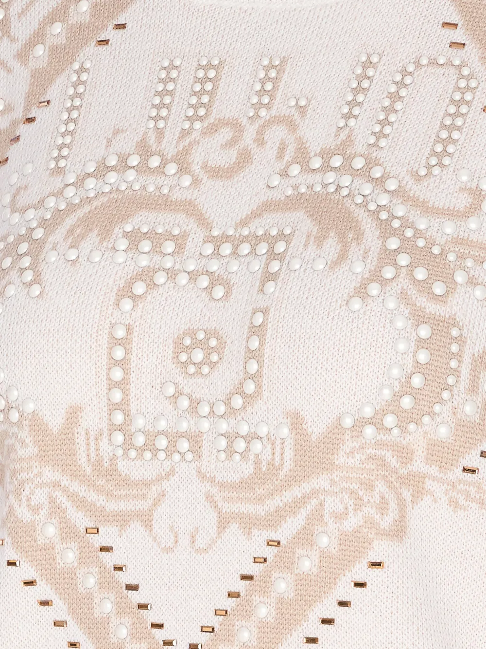 Liu •jo Pearl-embellished Graphic Top In White